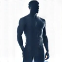 Icono de una figura masculina estilizada, representando bienestar masculino.